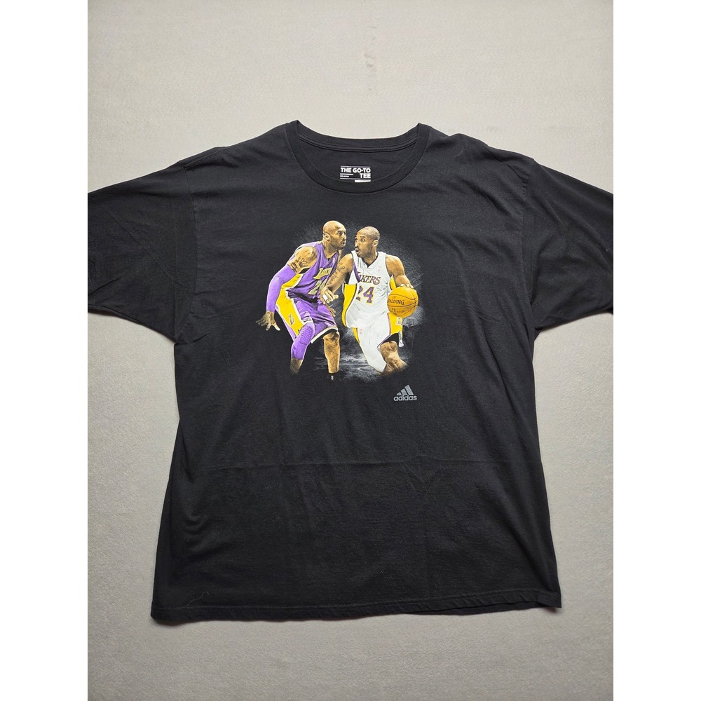 Adidas Lakers Kobe Vs Kobe NBA Shirt Mens 2XL Black Vintage Graphic Tee